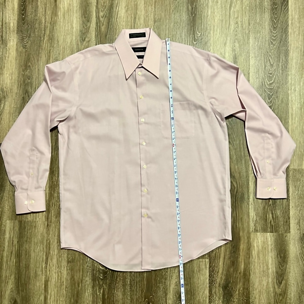 Set of 2 Claiborne Mens button down L/S shirt‎ sz: 16.5; 32/33; Large - Picture 7 of 11